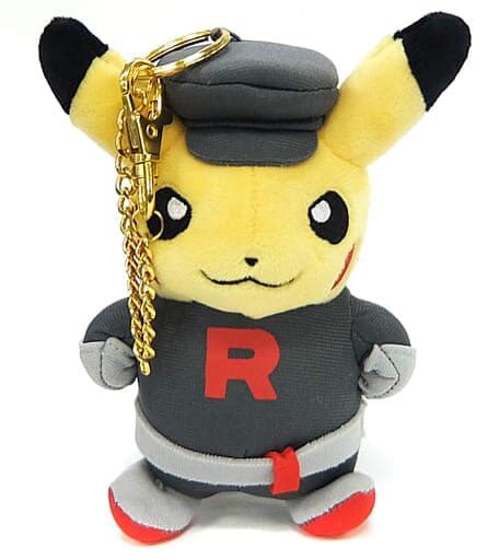 Pikachu Mascot Plush Keychain Pretend Team Rocket Member | Authentic ...