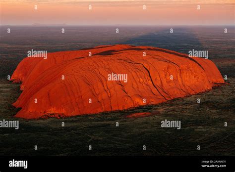 Aerial View Desert Landscape Uluru Kata Tjuta National Park High ...