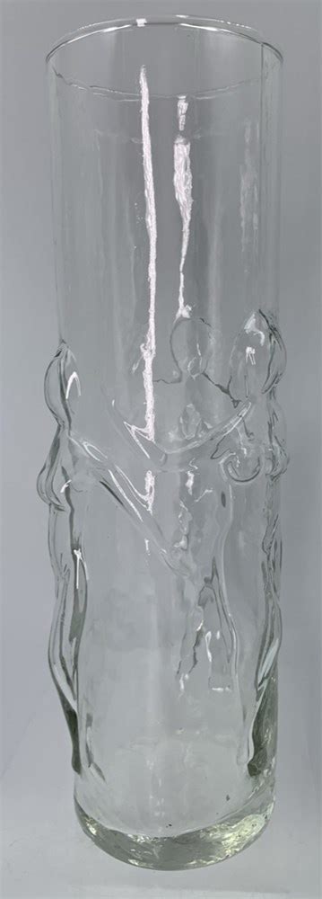Great Lakes Vntg Curvy Nude Dimensional Clear Glass Maiden Boudoir