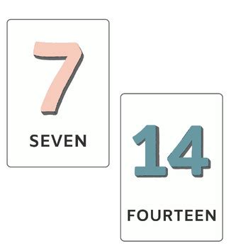 White Colorful Numbers From 1 To 20 Flashcards by The Bubble Gum Brain