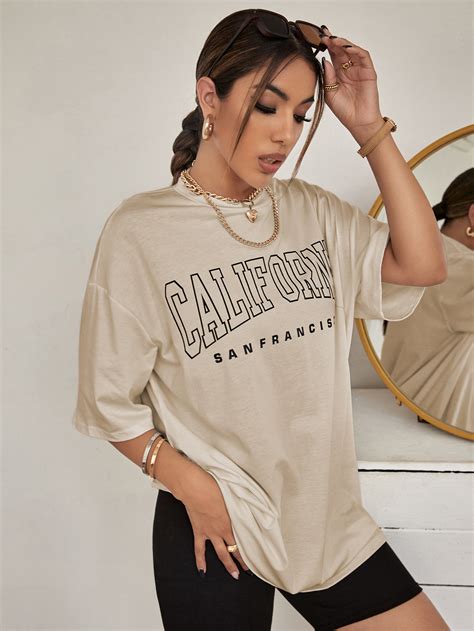 Letter Graphic Drop Shoulder Tee