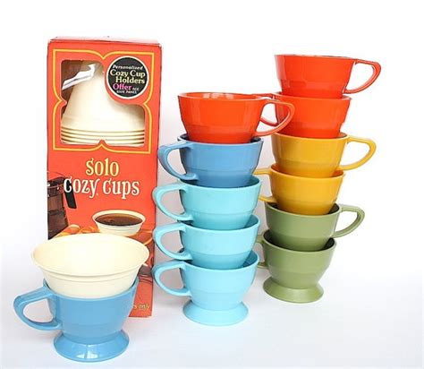 Solo Cozy Cup Holders & Inserts Plastic Coffee Cups Vintage Retro ...