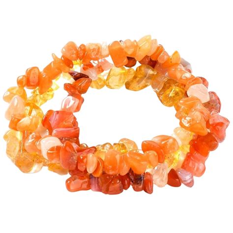 Lot de 3 Bracelets énergie en perles chips de citrine cornaline et