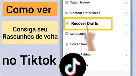 Como recuperar seus rascunhos no Tiktok nova atualização 2023