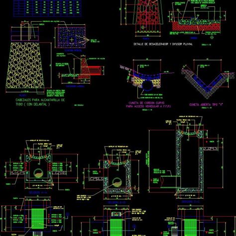 Details Of Pluvial Drainages Dwg Section For Autocad Designs Cad