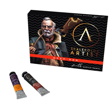 Conjunto Tintas Acrílicas Artist DEEP RED Scale75 Box x12 20ml