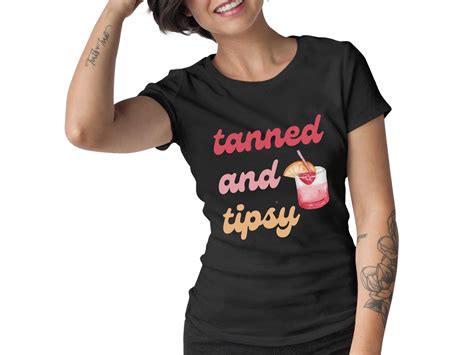 Tanned And Tipsy T Shirt Cute Summer T Shirt Beach Long Sleeve Shirts Funny Vacation Shirt