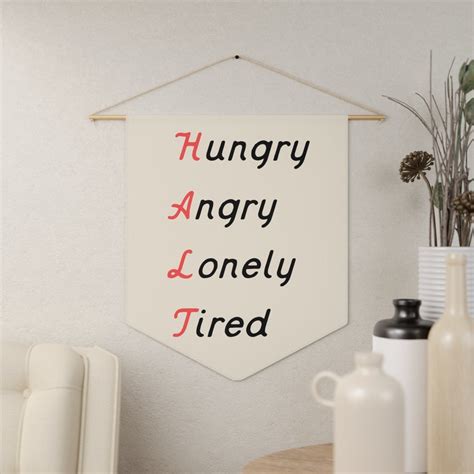 Hungry Angry Lonely Tired Alcoholics Anonymous Al Anon Slogan Saying Wall Art Pennant Banner Aa