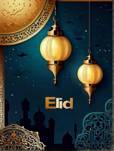 Premium Photo Eid Ul Fitr D Lantern And Mosque Window Islamic