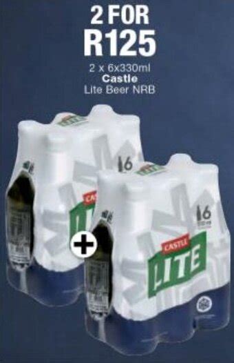 2 X 6x330ml Castle Lite Beer NRB Offer At Checkers