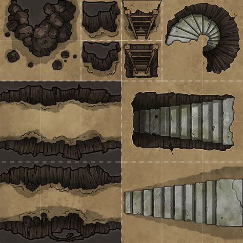 Cave Tiles Tunnel Blockers And Stairs Michael Fitzhywel Dungeon