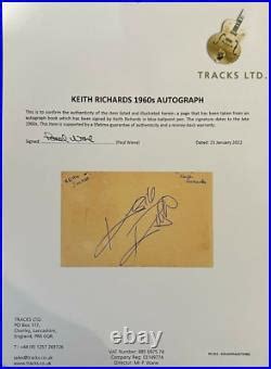 S The Rolling Stones Keith Richards Signed Autographed Album