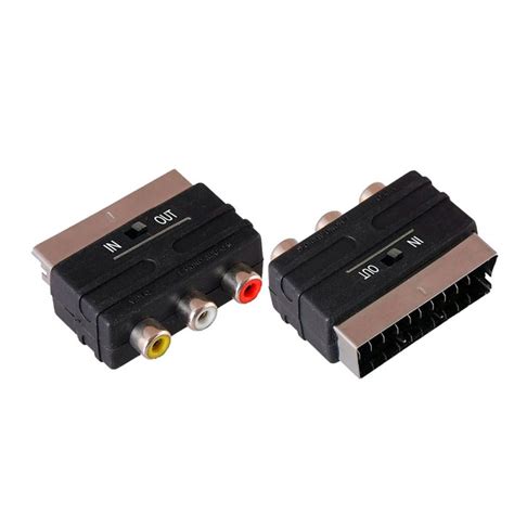 Переходник SCART - 3RCA с переключателем, Скарт - 3 тюльпана - купить с ...