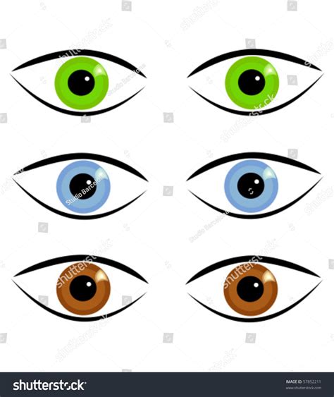 Pairs Of Eyes In Three Different Colors Stock Vector Illustration