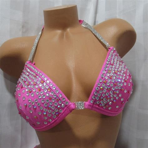 Npc Competition Bikini Posing Suit Hot Pink Hologram Gem