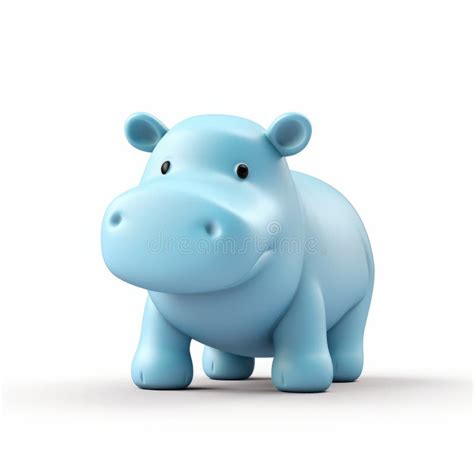 Blue Hippo Standing In Front Of White Background Creative Commons