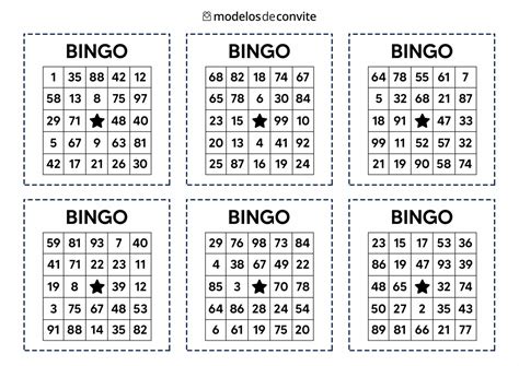 Cartela De Bingo Em Branco - 9