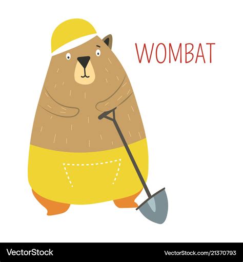 Wombat cartoon australian animal Royalty Free Vector Image