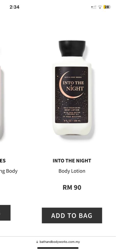 BBW INTO THE NIGHT Daily Nourishing Body Lotion Beauty Personal Care Bath Body Body Care