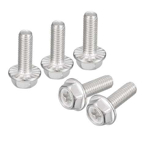 M X Mm Phillips Hex Head Flange Bolts Pack Stainless Steel