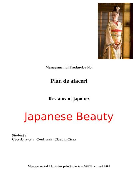 DOC Plan De Afaceri Restaurant Japonez DOKUMEN TIPS