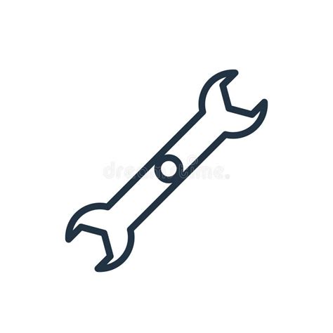 Wrench Icon Trendy Modern Flat Linear Vector Wrench Icon On White