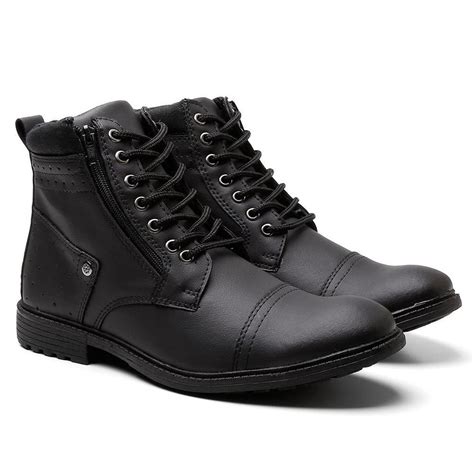Bota New Stylle Coturno Zíper Conforto Masculina Preto Netshoes