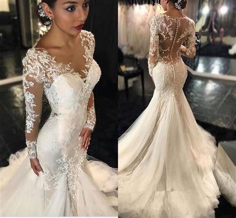 Mermaid Lace Open Back Wedding Dresses