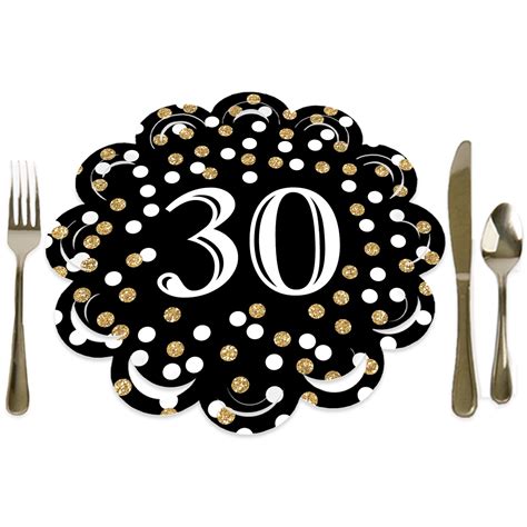 Adult 30th Birthday Gold Birthday Party Round Table Decorations