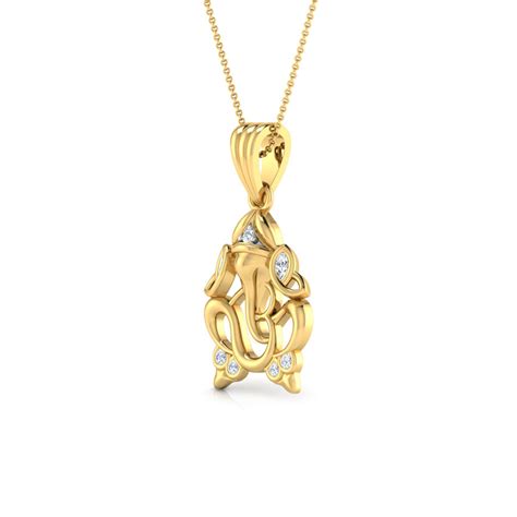 Om Ganesha Diamond Pendant Rich Fusion Pendants Caratlane