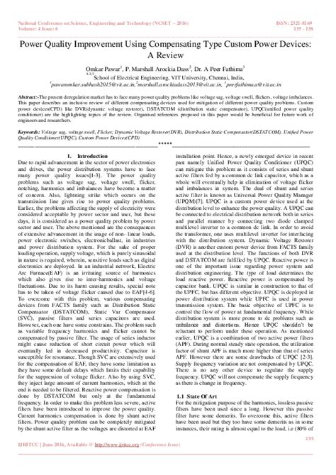 Pdf Power Quality Improvement Using Compensating Type Custom Power