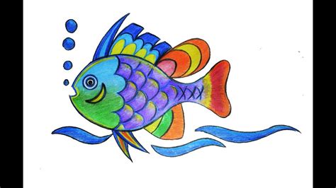 Colorful Fish Drawing How To Draw A Colorful Fish Youtube