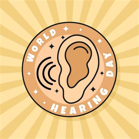 Premium Vector World Hearing Day Groovy Vector Design