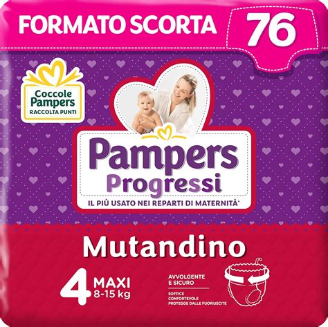 Pampers Progressi Mutandino Maxi 76 Pannolini Taglia 4 8 15 Kg