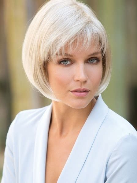 Short Grey Bob Wigs With Fringe Synthetic Hair Best Wigs Online Sale