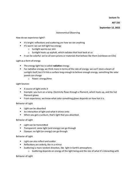 7a Astronomical Observing Lecture 7a Ast 235 September 12 2022