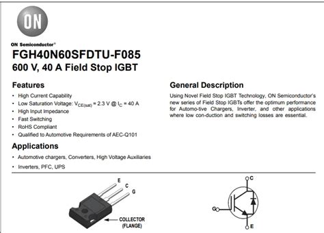 40n60 Igbt Fgh40n60sfd Fgh40n60 Transistor 40n60 Transistor Igbt 40n60 ...
