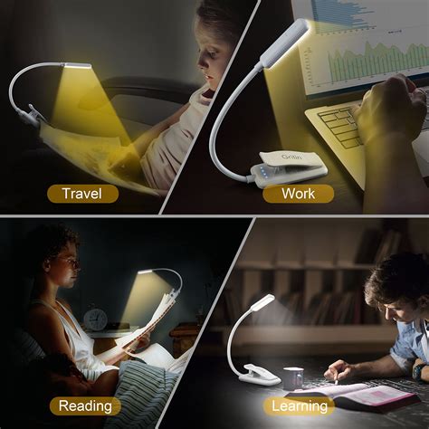 Gritin Led Rechargeable Book Light For Reading In Bed Eye Caring