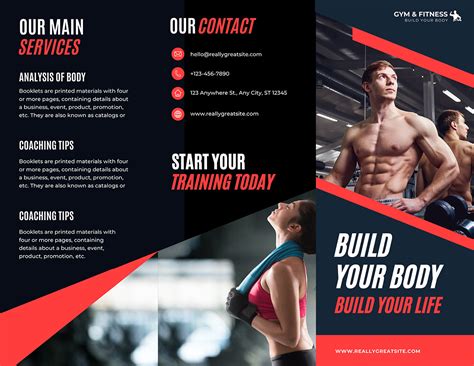 Tri Fold Gym Leaflet Behance