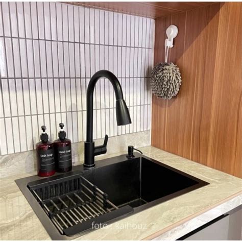 Jual Paket Lengkap Kitchen Sink Onan Black Original Bak Cuci