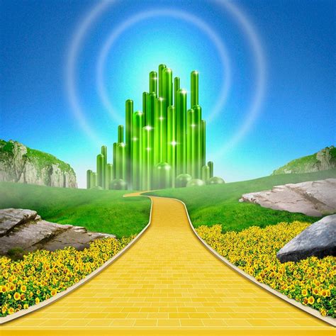 Wizard of oz emerald city yellow brick road photo backdrop prop photo ...