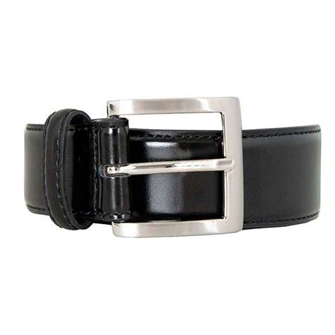 Mens Dents Silver Satin Leather Buckle Belt Black Kj Beckett