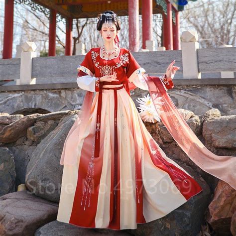 Women Hanfu Dress Chinese Traditional Fairy Princess Dresses Pink Hanfu Tang Dynasty Ancient