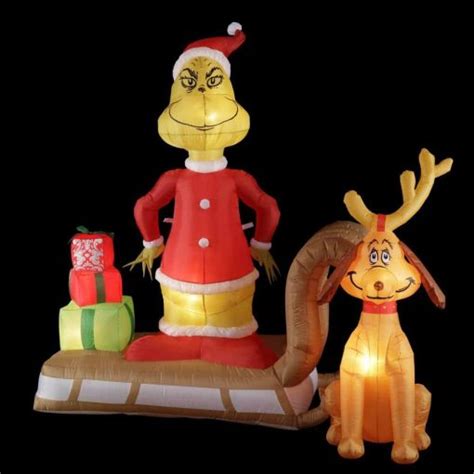 6 Ft Tall Airblown Inflatable Grinch And Max On Sled Scene Lamouren Online Fashion And Women