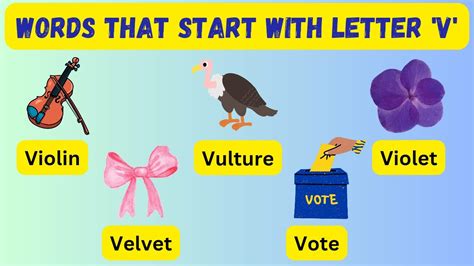 Letter V words for kids | letter V | words start with V | phonics ...