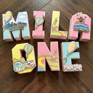 Hot Air Balloons Oh The Places Youll Go Inspired Seuss Inspired 3d Letters Seuss Birthday