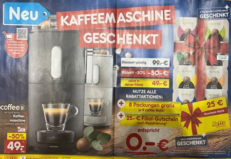 Netto Coffee B Kapselmaschine Effektiv Gratis Inkl 8 Packungen Kaffe