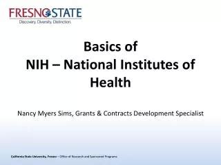 Ppt National Institutes Of Health Basics Powerpoint Presentation