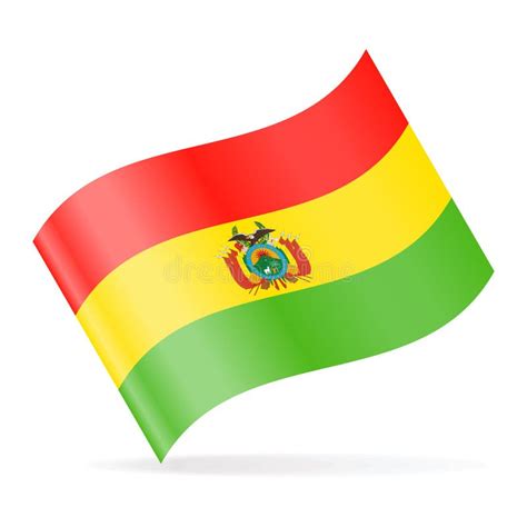 Icono Que Agita Del Vector De La Bandera De Bolivia Stock De