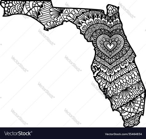 Heart in florida state map Royalty Free Vector Image